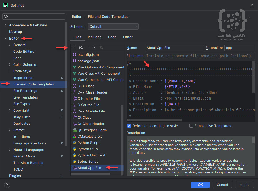 ایجاد File Templates در محصولات JetBrains